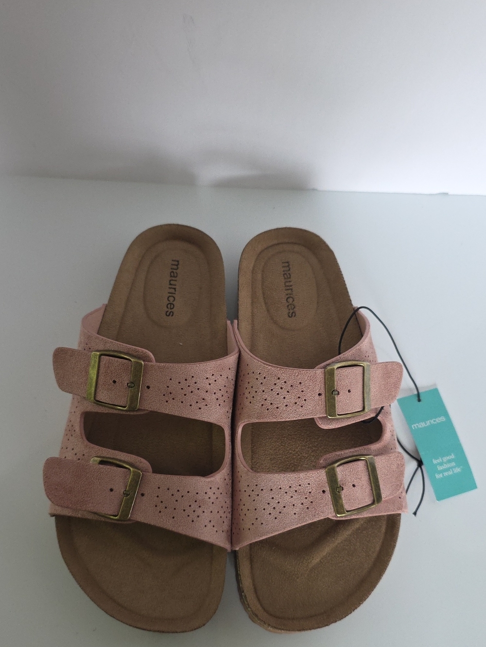 Maurices Footbed Blush Pink Double-Strap Buckle Sandals